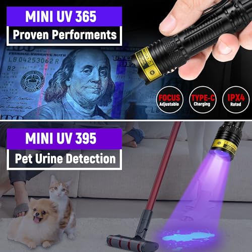 UV Flashlight 365 & 395nm Black Light (2 Count)