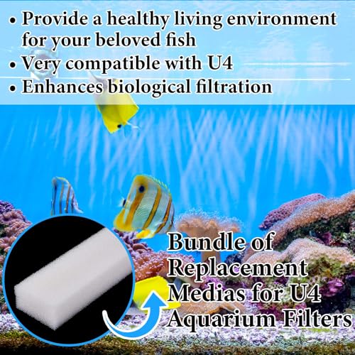 10 Pcs Filter Pad Compatible with Fluval U4 Underwater Sponge Aquarium Filter Media Replacement Accessories Compatible for Aquarium (10 Count)