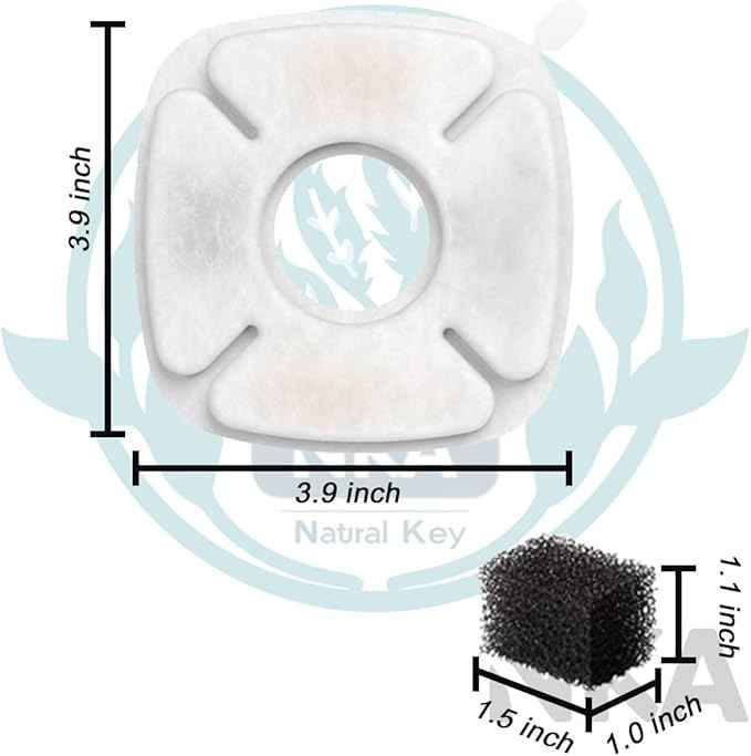 40 Pack pet fountain filter replacement for veken water fountain filters - 67oz/2L, 95oz/2.8L, 135oz/4L filters for cat water fountain, Includes 20 Carbon Filters&20 Pre-Filter Sponges