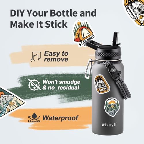 32 oz Insulated Water Bottle with Straw