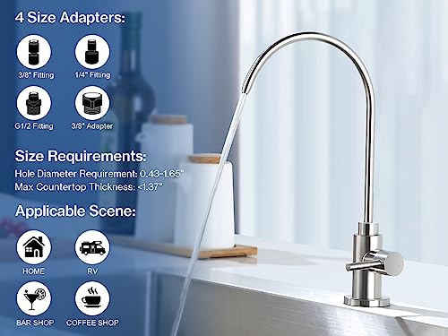Reverse Osmosis Faucet Fits Most RO Units or Water Filtration System