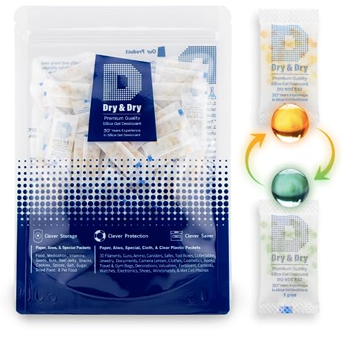 1 Gram [200 Packets] Orange Indicating Silica Gel Packets Desiccants Silica Packets