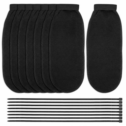 8 Pcs Lint Traps for Washing Machine Hose with 8 Pcs Tie Strap Nylon Mesh (8 Count)