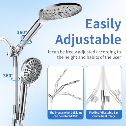 Dual Filtered Shower Heads with Handheld Spray Chrome