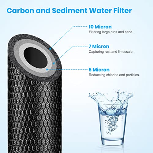 10"x2.5" 5 Micron Carbon Water Filter (4 Count)