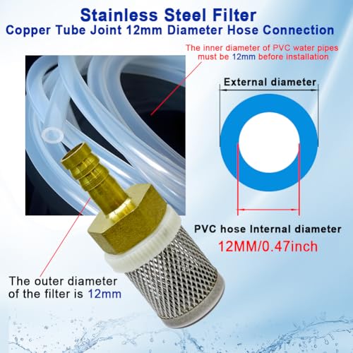 12mm Inline Strainers Filter Copper Tube Joint 12mm Diameter Hose Connection