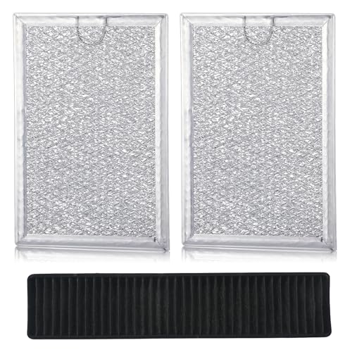 3 Pack Grease Filter & Charcoal Filters Set for Microwave Filter Replacement Combo