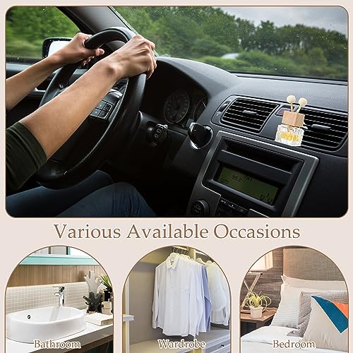 30 Pack Car Diffuser Bottles Glass Wood Cap with Vent Clip (30 Count)