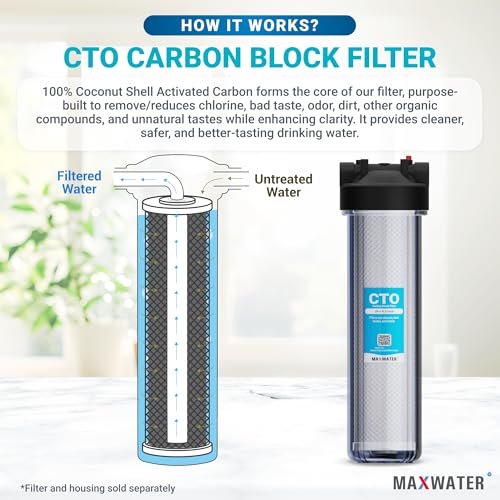 20 x 4.5 Whole House 1 Stage CTO Coconut Shell Carbon Block Water System w