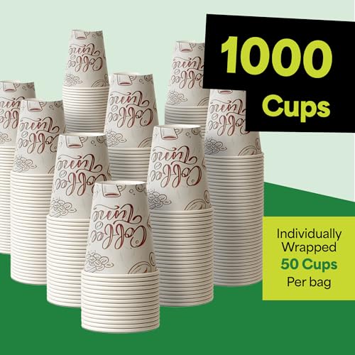 16 oz 1000 Pack Disposable Coffee Paper Cups (1000 Count)