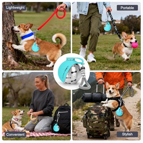 Portable Dog Water Bottle 10oz Stainless Steel Travel Dog Water Dispenser with Bowl No