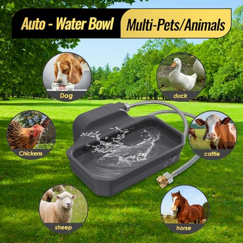 135OZ Automatic Water Dispenser for Large Dogs Patented Outdoor Dog Water Bowl Dispenser Automatic Dog Feeder Fit 3