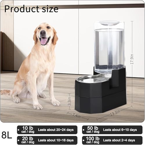 8L Raised Pet Water Dispenser
