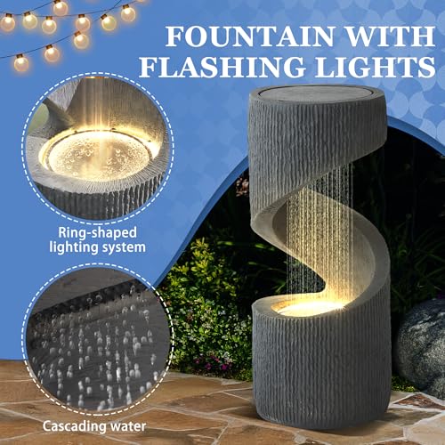 31.9" Outdoor Garden Water Fountain