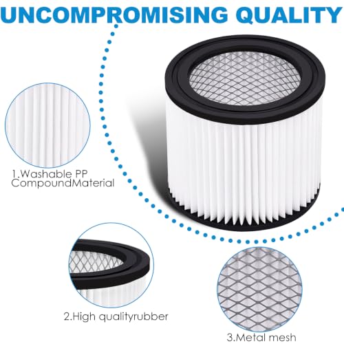 90398 Shop Vac Filters Replacement for Shop Vac 9039800 903‑98‑00 (4 Count)