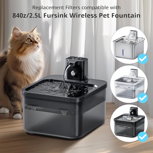 Cat Triple Filtration Fountain Filter Pet Drinking Replacement (6 Count)