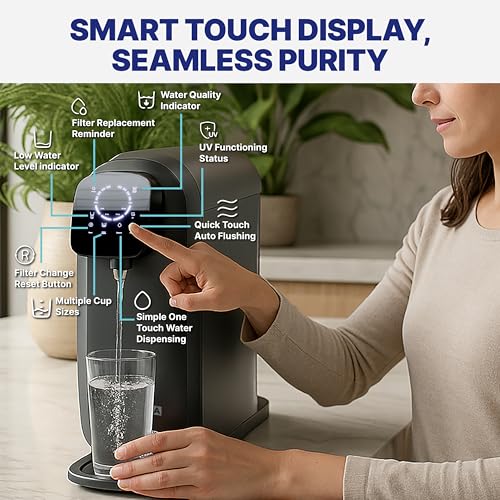 8 Stage Countertop Reverse Osmosis Water Filter System with UV