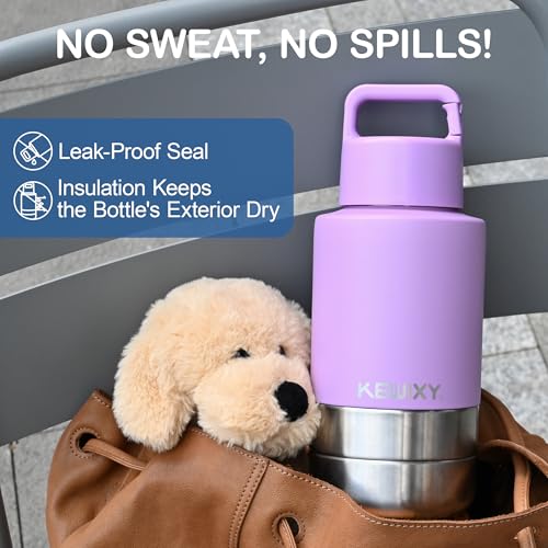Insulated Dog Travel Water Bottle with Detachable Bowls