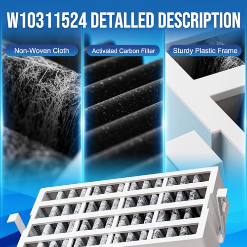 3 Pack W10311524 AIR1 Refrigerator Air Filter Replacement for Whirlpool (3 Count)