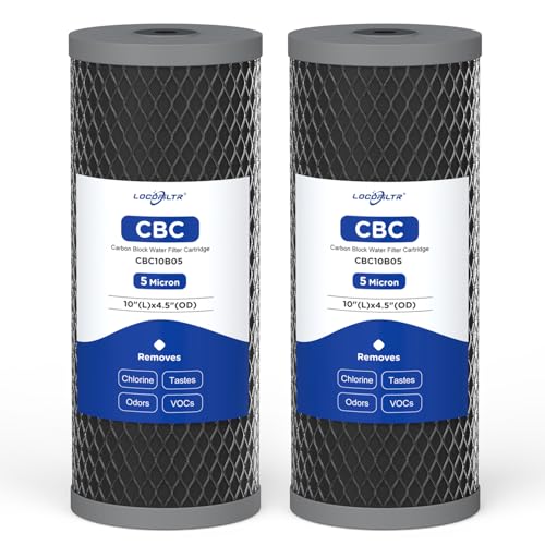 5 Micron 10" x 4.5" Whole House Carbon Block Water Filter Cartridge (2 Count)