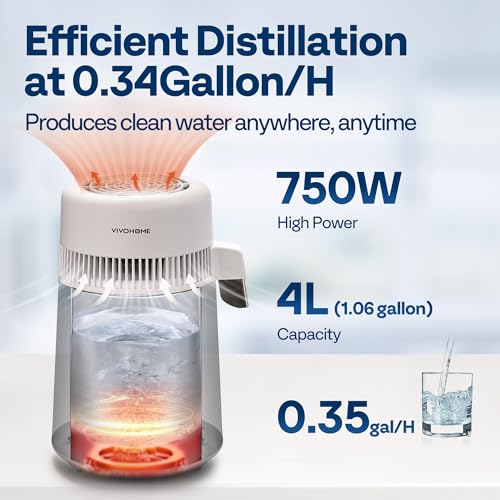 1.1 Gallon 4L 750W Water Distiller Countertop