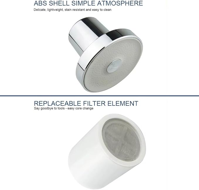 Cascada High-Pressure Filtered Shower Head with 20-Stage Filter Water Softener (Polished Chrome)