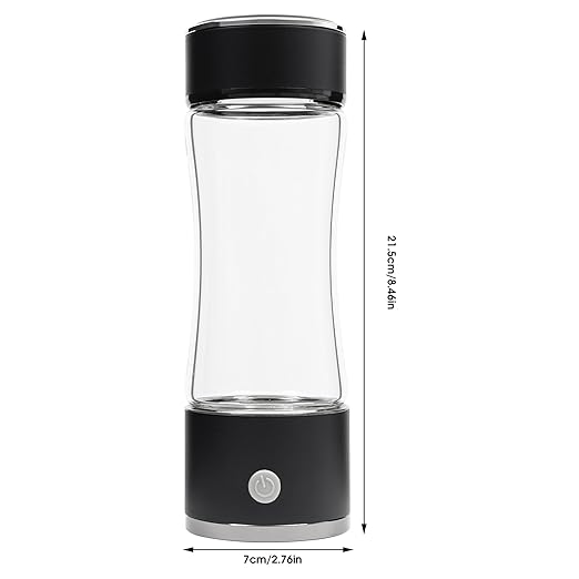 Hydrogen Water Generator Bottle,Hydrogen Water Bottle,Hydrogen Water Generator,Black 1700ppb,380ml,41-149℉,Healthy Alkaline Hydrogen Lons Water Maker Pitcher,for Homes,Offices,Picnics