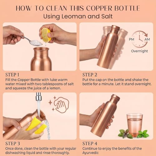 Pure Copper Water Bottle 34 oz