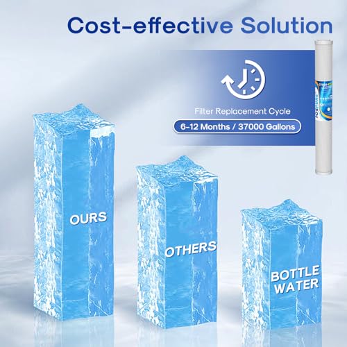 1 Micron 20" x 2.5" Whole House CTO Carbon Sediment Water Filter Cartridge Compatible with C1
