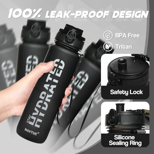 Water Bottle 32 oz Motivational Time Marker Tritan Bottle