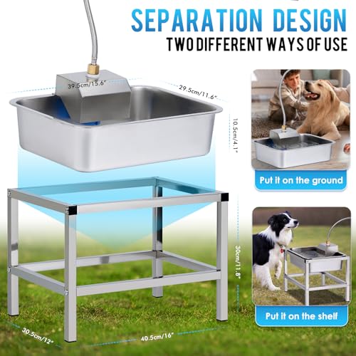3Gal Automatic Dog Water Bowl Dispenser for Large Dogs Outdoor