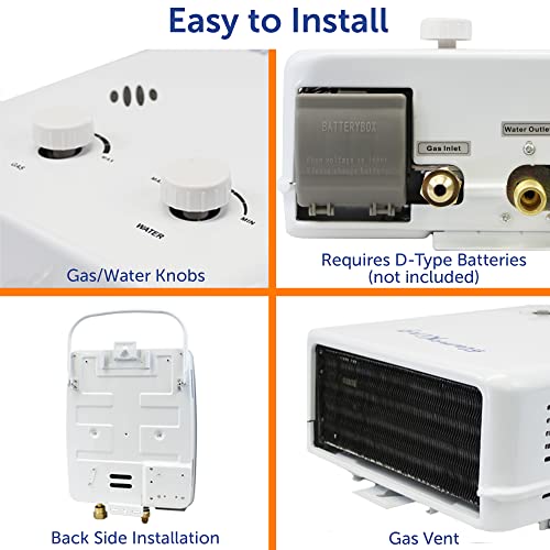 YSNAZ132 Portable Tankless Water Heater Propane Gas 5L 1.32GPM at 34