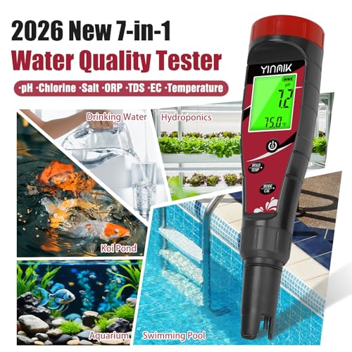 Pool Chlorine pH Meter Digital Salt pH Tester for Salt Water Pool