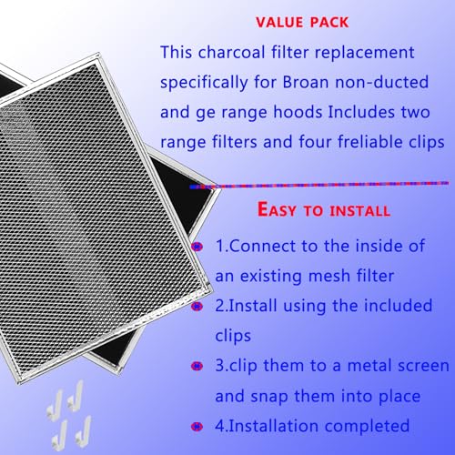 2 Pack S99010308 BPSF30 for Allure Range Hood Charcoal Filters 10.8"x13.3"