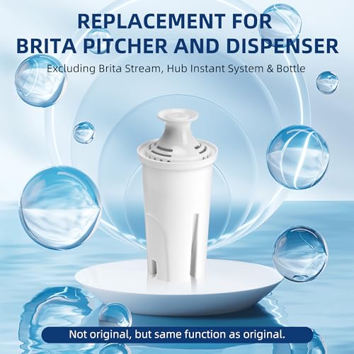 8 Pack Water Filter Replacement for Brita Pitcher Ultramax Metro Classic OB03 (8 Count)