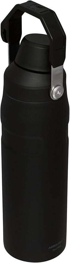 Stanley IceFlow Fast Flow Water Bottle 24 oz | Angled Spout Lid | Lightweight and Leakproof for Travel and Sports | Insulated Stainless Steel | BPA-Free | Black