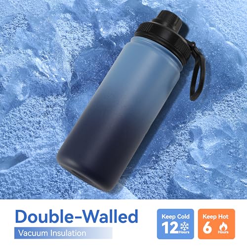 16 oz Kids Water Bottle for School Stainless Steel Double Wall Vacuum Insulated Water Bottle with Straw lids & Spout Lid
