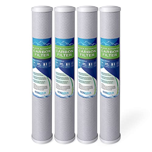 Standard Whole House Coconut Shell Carbon Block 5 Micron Water Filter 20” x 2.5” Fits 20” x 2.5” Housings. Remove Chlorine and Bad Odor. Compatible with C1