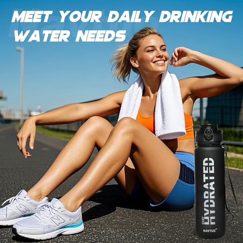 Water Bottle 32 oz Motivational Time Marker Tritan Bottle
