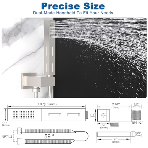 2 Settings Models Handheld Shower Head Sprayer High