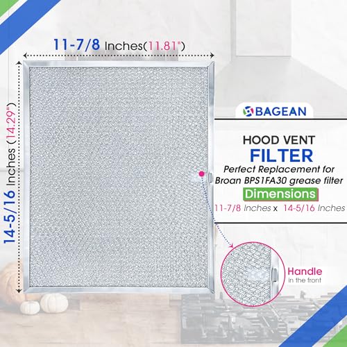Stove Vent Filter 11.8x14.3" BPS1FA30 Fits Nutone Broan Range Hood Filter (4 Count)