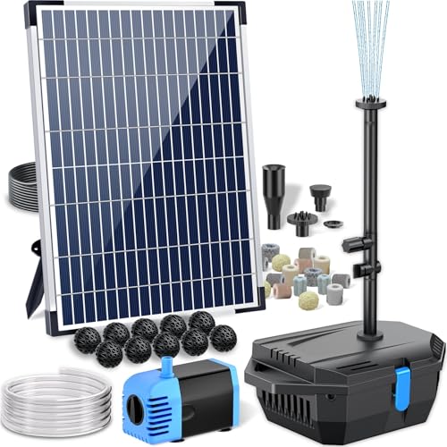 Pond Filter with 12W Solar Fountain Pump