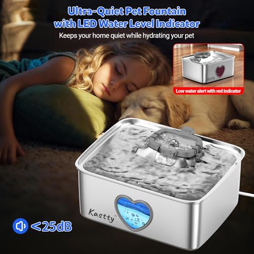4Gal 15L Stainless Steel Dog Water Fountain for Pets