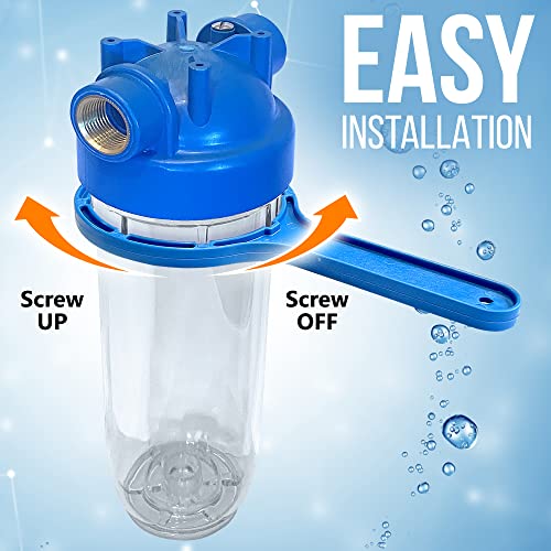 10 Inches European Design Transparent Standard Whole House Water Filter System with Presser Relief Valve
