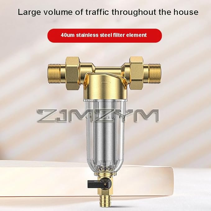 1pc 2700L/H Reusable Whole House Pre Sediment Water Filter, 40, Water Pre-Filter System, Faucets Front Purifier(20 25PPR connector)
