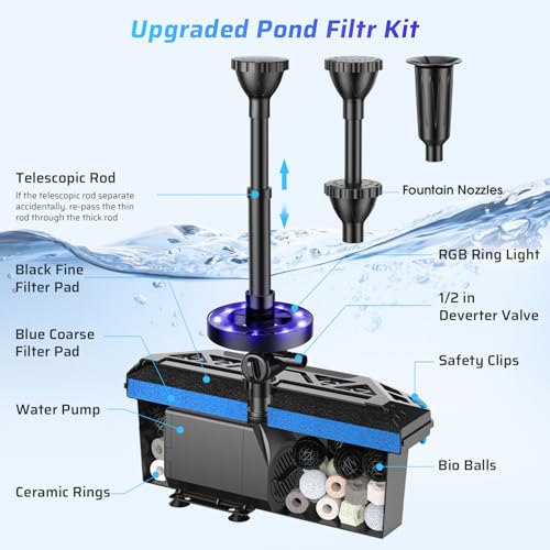 660GPH Pond Filter with RGB Auto