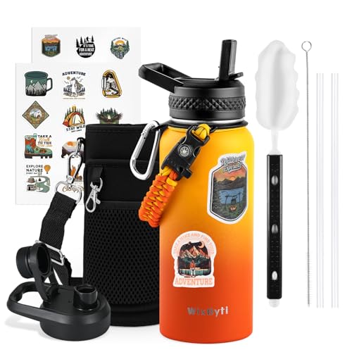 32 oz Insulated Water Bottle with Straw