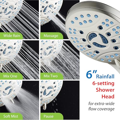 AquaCare 50 mode High Pressure Shower Head Combo with Arm & Dual Power Wash