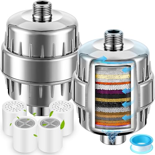 2 Pcs Shower Filter with 4 Pack 20 Stage Shower Filter Replacement