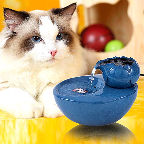 Ceramic Cat Drinking Water Fountain